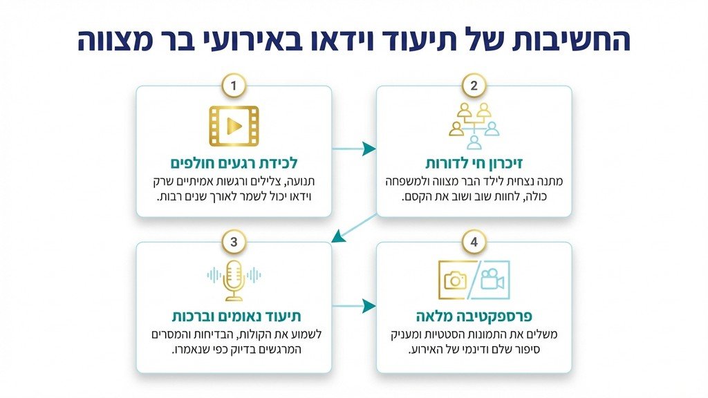 נוצר על ידי מודל בינה מלאכותית Gemini Pro צילום וידאו מרגש באירוע בר מצווה