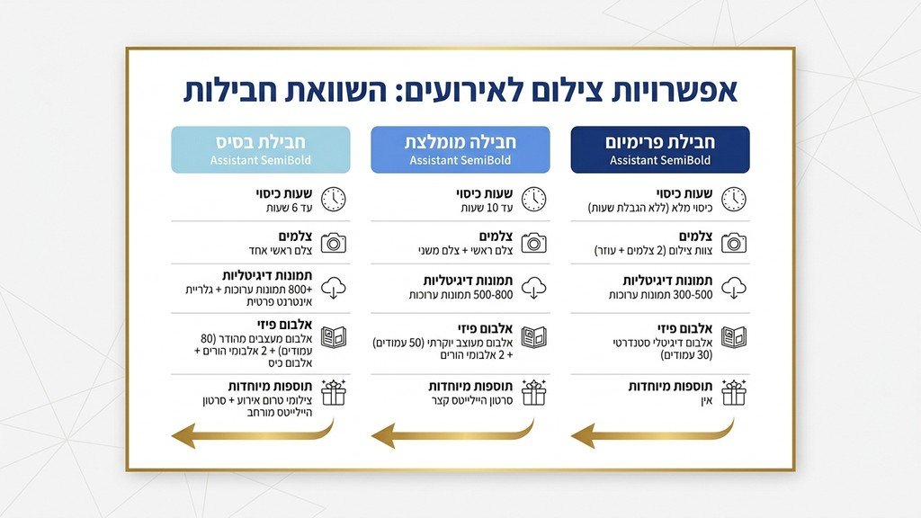נוצר על ידי מודל בינה מלאכותית Gemini Pro מחירון צילום בר מצווה ואלבומים מעוצבים