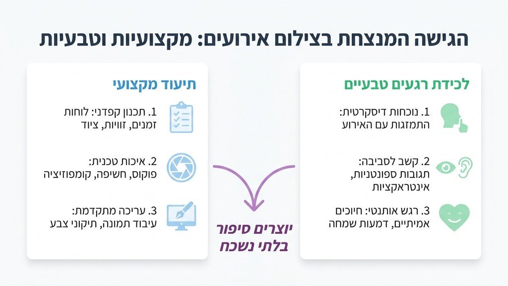 נוצר על ידי מודל בינה מלאכותית Gemini Pro צלם חתונות מקצועי מתעד רגע מרגש וטבעי במהלך חגיגה