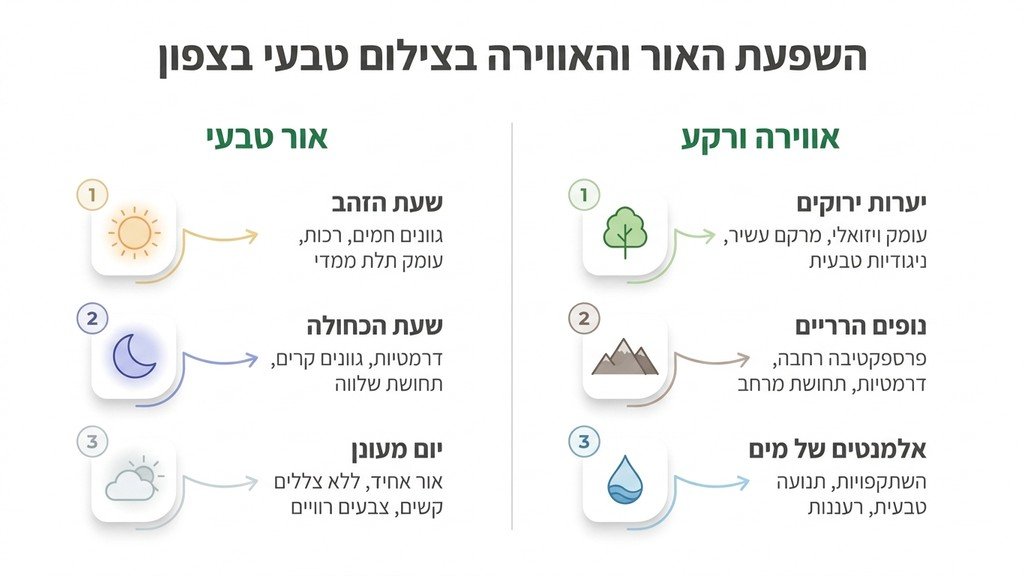 נוצר על ידי מודל בינה מלאכותית Gemini Pro צלם חתונות מתעד זוג בטבע באזור הצפון בשעת הזהב