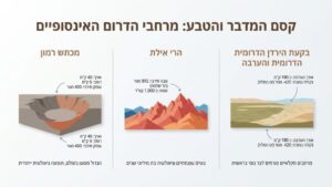 זוג מצטלם ביום חתונתו על רקע נוף מדברי פתוח בדרום הארץ