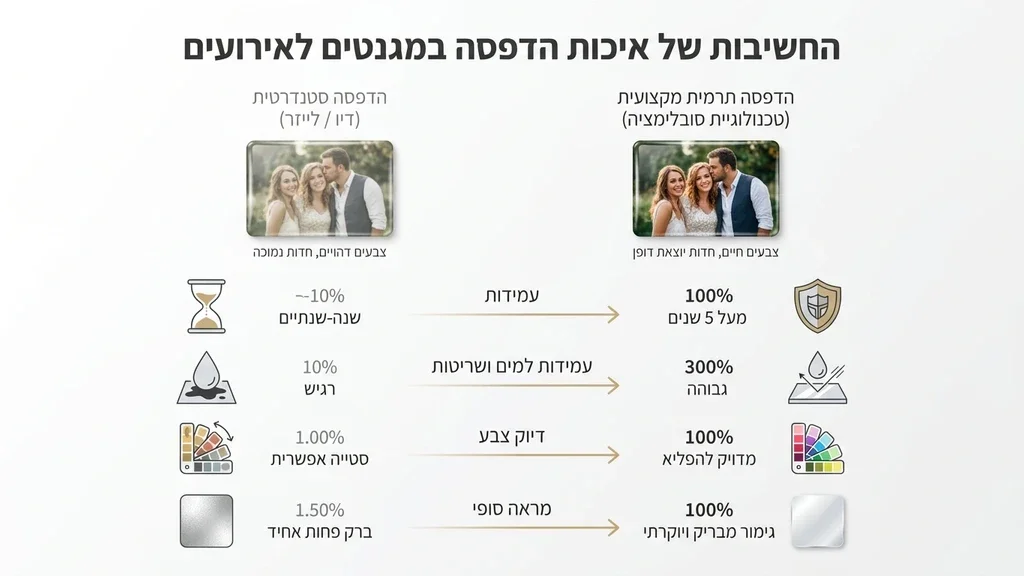 תקריב של הדפסת תמונות מגנט במדפסת תרמית מקצועית