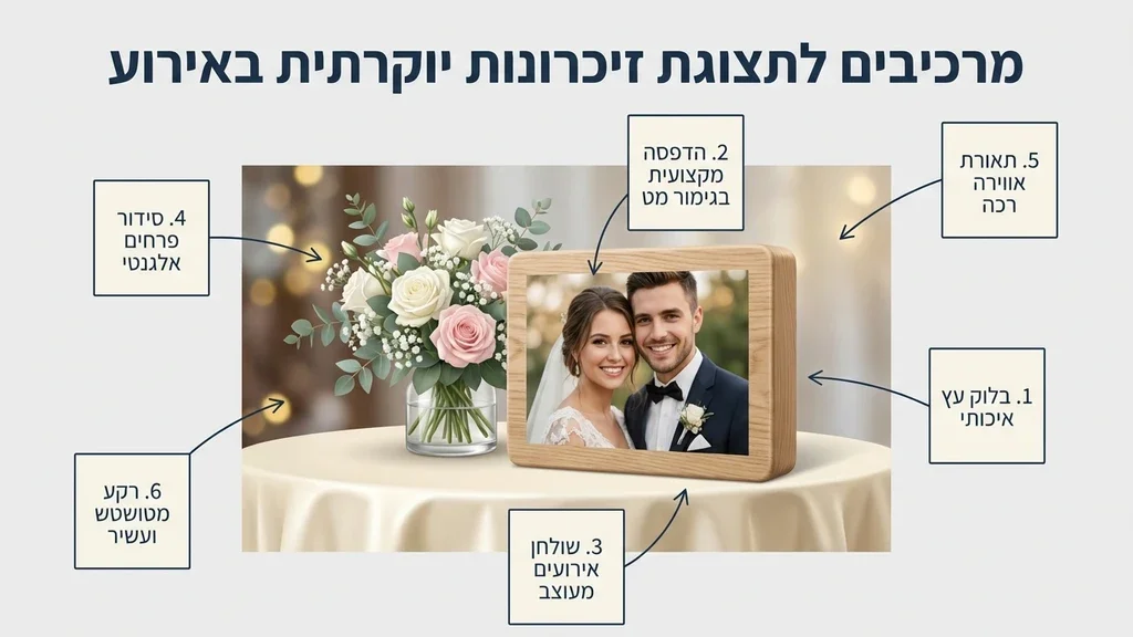 נוצר על ידי מודל בינה מלאכותית Gemini Pro בלוק עץ מודפס כמזכרת יוקרתית לאירוע