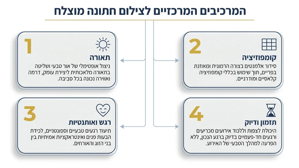נוצר על ידי מודל בינה מלאכותית Gemini Pro צלליות של זוג בשקיעה מרהיבה במהלך צילומי זוגיות במדבר