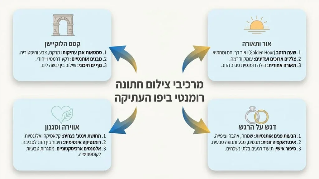 אחרי טבלת הלוקיישנים, מציג צילום רומנטי ביפו העתיקה צילומי זוגיות רומנטיים בסמטאות יפו העתיקה
