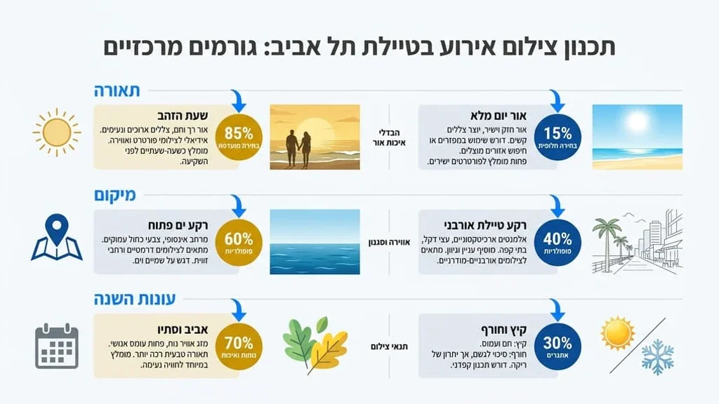 צילומי זוגיות בטיילת תל אביב בשעת השקיעה